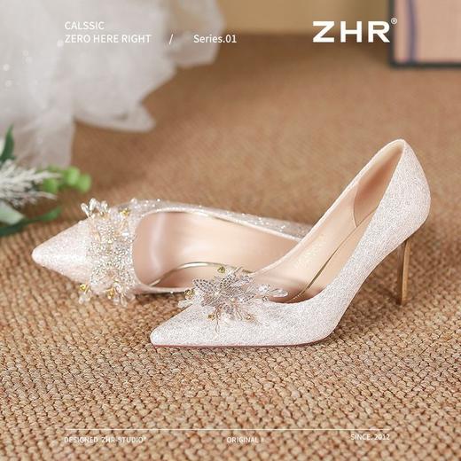 ZHR则则水钻高跟鞋女2025新款春季气质法式婚鞋显高不累脚伴娘鞋 商品图8