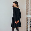 OLrain欧芮儿黑色一字领收腰显瘦赫本风秋季2025新款高级感连衣裙 商品缩略图3