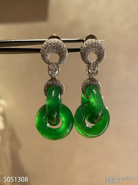 老坑帝王绿双环耳坠【5051308】具体价格微信咨询