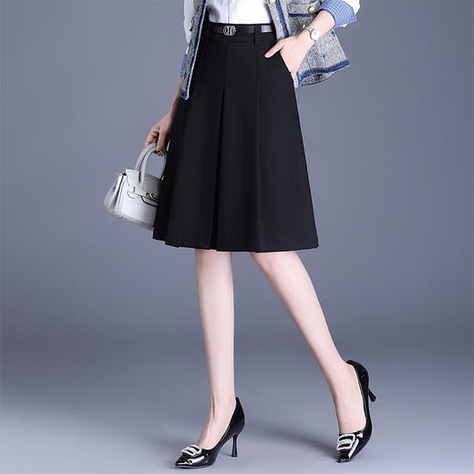 QYM 2517-Y百褶A字裙时尚半身裙秋季新款 商品图1