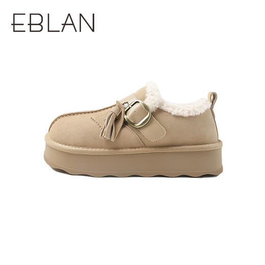 伊伴冬季厚底勃肯毛毛鞋毛边鞋口B25729007 商品图2