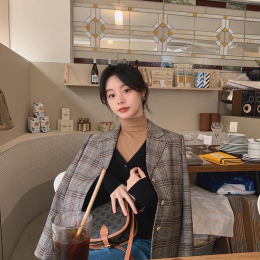 金蘑菇菇【 伦敦大道西装】高端黑标精纺羊毛英伦风格纹小西装 商品图8