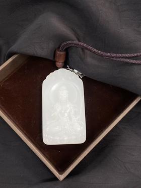 【于田产和田羊脂白观音挂件】编号F08749  56*31 35.6克，出证书，发货1~5天，48小时鉴赏期