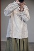 (5折) ICHI Antiquites 淡雅竖纹棉麻薄款翻领长外套 商品缩略图3