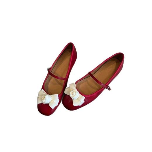 【羊皮山茶花小香风】羊皮玛丽珍单鞋女秋芭蕾风平底鞋芭蕾鞋瓢鞋 商品图4