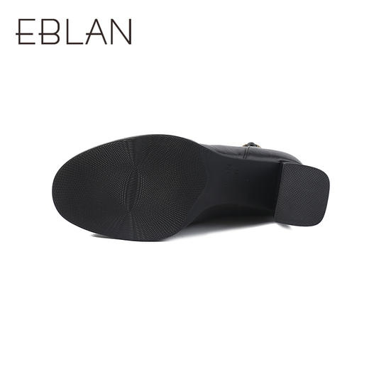 伊伴冬季高级植鞣油蜡羊皮鞋面高跟优雅踝靴B25551201 商品图4