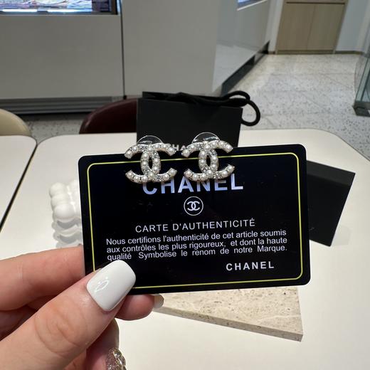 G343 Ch@nel 珍珠镶钻双c耳钉 商品图0