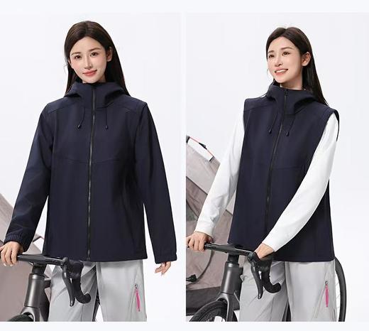 可拆卸袖子 两穿软壳衣 2025秋季新款男女户外冲锋衣防水防风登山外套 商品图0