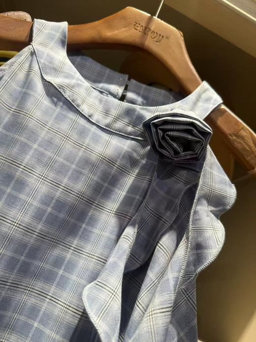 【门店同款】ENJOY夏季“夏日番情”飘带格纹上衣 163300817 商品图2