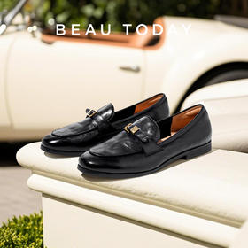 BeauToday 花园舞会超软法式乐福鞋女鞋平底真皮单鞋小皮鞋