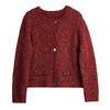 OLrain欧芮儿红色小香风毛织开衫女秋季2025新款针织小外套羊毛衫 商品缩略图3