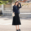 HR ABS25132通勤风连衣裙衬衫马甲中长款裙两件套 配围巾 商品缩略图0