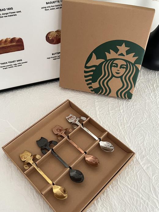 G371星巴克猫咪挂杯勺四件套 商品图4