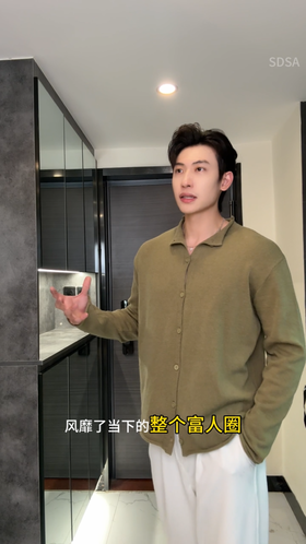 51166SDSA男士毛衣2025新款轻奢痞帅男装纯色慵懒半高领纽扣开衫针织衫