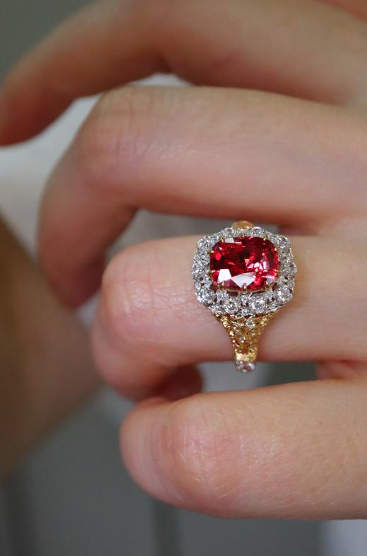 2.18ct刻面红尖晶石戒指 商品图0