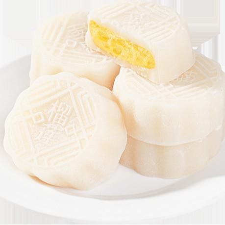 【12枚！爆浆榴莲控必入🔥】冰皮榴莲夹心金秋月饼 糯叽叽爆浆水晶点心 开袋即食糕点水果月饼 Q弹冰皮+24%真材实料馅料💛糯叽叽一口爆浆！中秋送礼自留都绝了✨ 商品图4