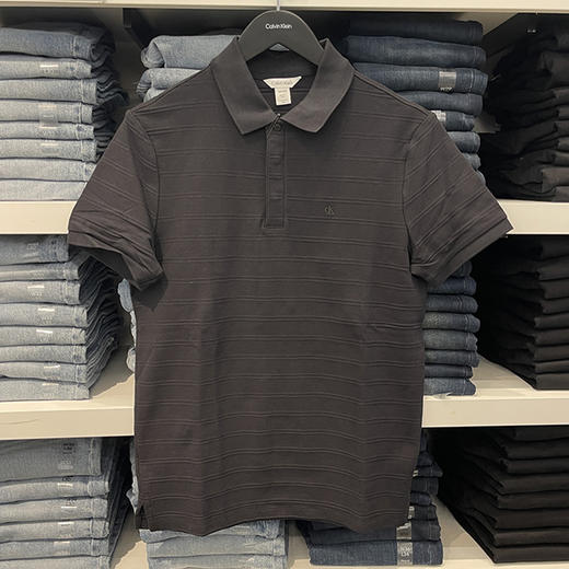 Calvin Klein/CK 男士夏季纯棉条纹经典版型刺绣LOGO短袖POLO衫 商品图2