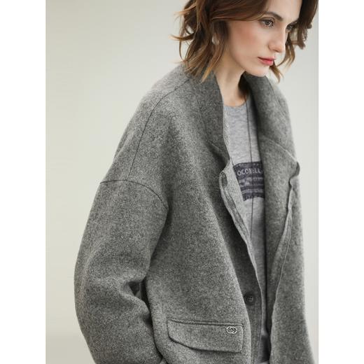 COCOBELLA灰色100%羊毛轻奢西装女25新款通勤毛呢外套SI3105 商品图1