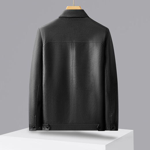 【DWD】大依优型大码皮衣夹克秋季新款男士休闲设计感时尚气质加肥加大码翻领皮夹克男PU皮衣商务 商品图2