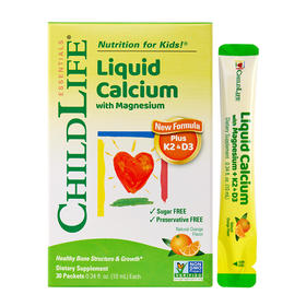 【品牌直供】童年时光ChildLife 液体钙镁锌 30*10ml/盒★