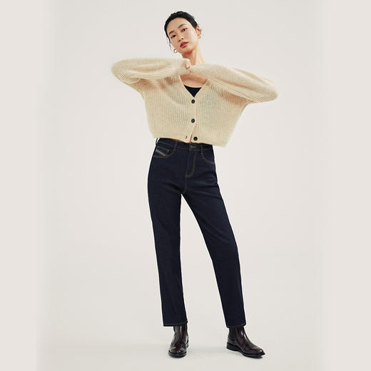 【初代蛋卷裤】simplepieces秋冬Q暖绒九分牛仔裤 商品图4