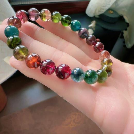 8.5mm单圈浓颜彩虹碧玺手串 商品图4