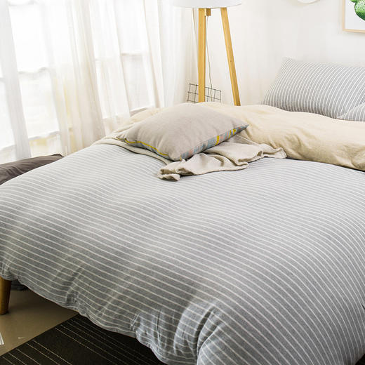 【天竺棉学生三件套】天竺棉学生三件套条纹纯色学生宿舍床品件套全棉纯棉 商品图8