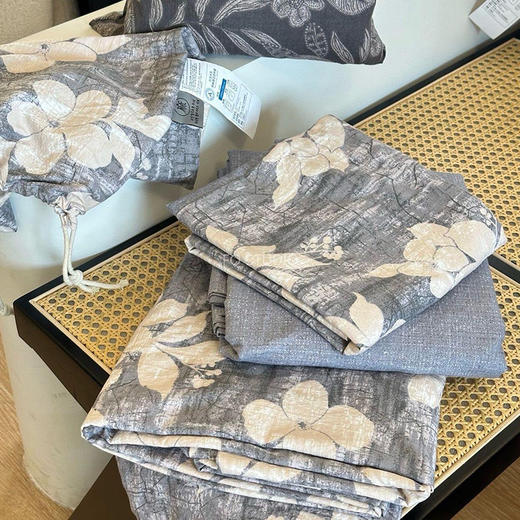 限时闪购 栖蝶语棠繁花入梦轻法式原麻印花五件套 商品图2