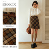 OLrain欧芮儿2025新款女秋季可露丽风复古格纹小A裙中腰半身裙 商品缩略图1