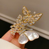 韩版贝母蝴蝶胸针锆石胸花 商品缩略图3