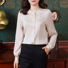24205真丝衬衫女2025新款夏季刺绣圆领气质中年大码妈妈装桑蚕丝上衣 商品缩略图3