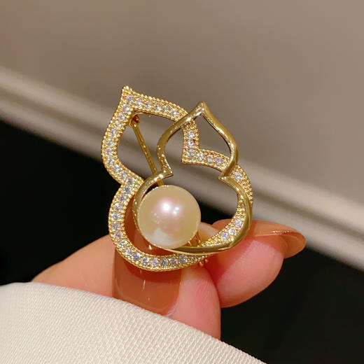 福禄小香风镂空锆石百搭胸花时尚西装大衣毛衣别针 商品图1