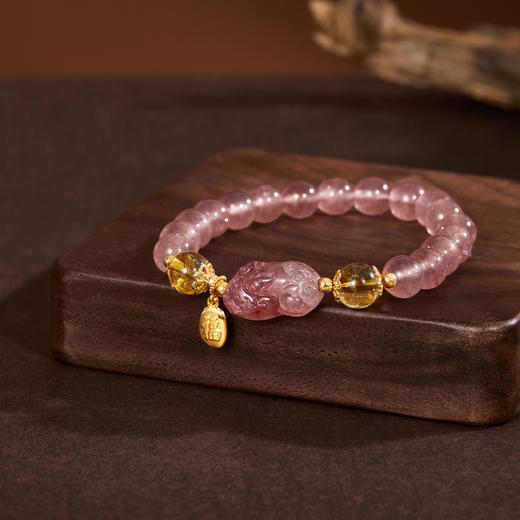 【故宫饰品】貔貅草莓晶黄塔晶手串水晶手链博物馆文创生日礼物女生 商品图1