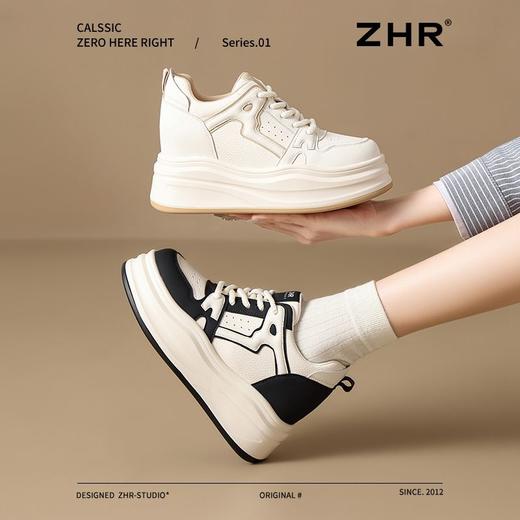 ZHR则则【增高8cm】厚底高帮休闲鞋女2025春季新款透气轻便运动鞋 商品图9
