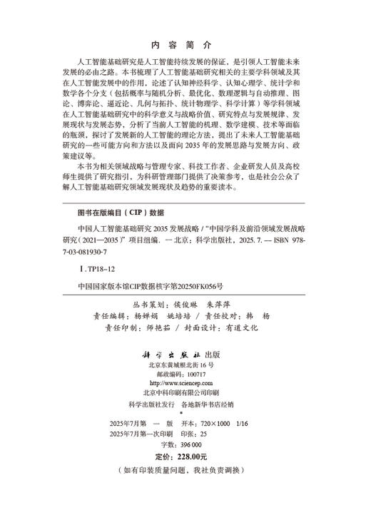 中国人工智能基础研究2035发展战略 商品图2
