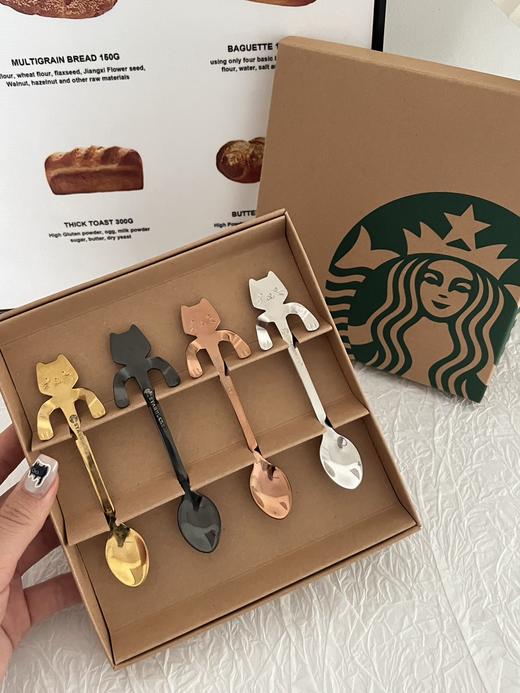 G371星巴克猫咪挂杯勺四件套 商品图0