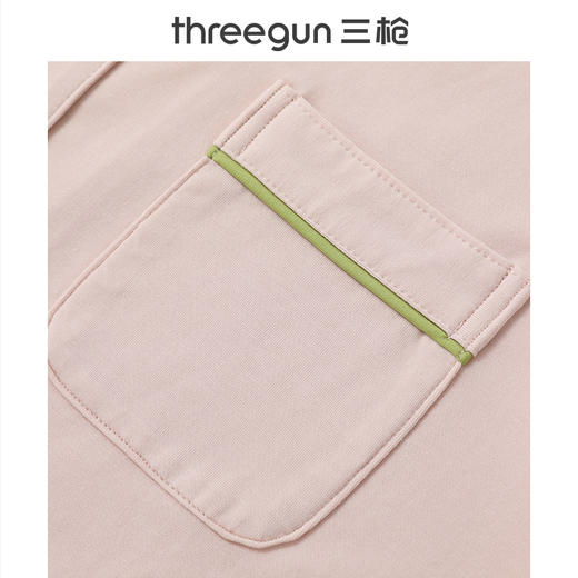 Threegun三枪 柔棉翻领开襟女士家居套-T80090D02 商品图4
