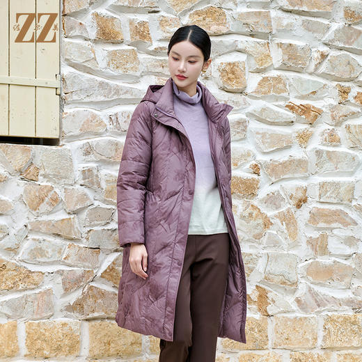 佐尔美冬季新款 时尚气质连帽中长款羽绒服女M44YY09 商品图3