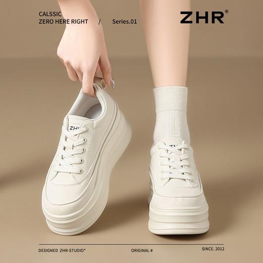 ZHR【厚底8cm】内增高小白鞋女春季显高百搭休闲鞋软底轻便运动鞋 商品图1