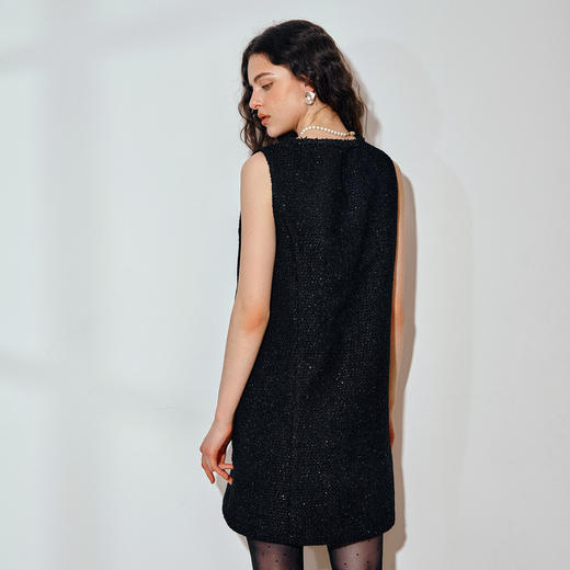 OLrain欧芮儿千金小香风无袖直筒背心裙秋季2025新款法式连衣裙 商品图3