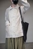 (5折) ICHI Antiquites 淡雅竖纹棉麻薄款翻领长外套 商品缩略图2