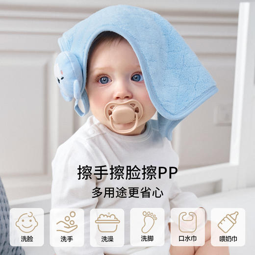 【洗浴用品】嫚熙婴儿小方巾儿童毛巾纱布口水巾宝宝超软手帕卡通造型方巾 商品图4