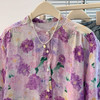 GYH 1370气质紫色花花朵印花上衣休闲气质立领衬衫 商品缩略图3