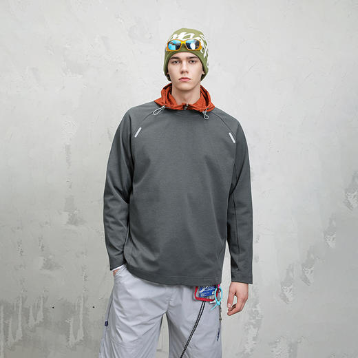 LUCKYDEER/幸运鹿情侣都市运动户外日系速干卫衣潮流时尚长袖T恤 商品图4