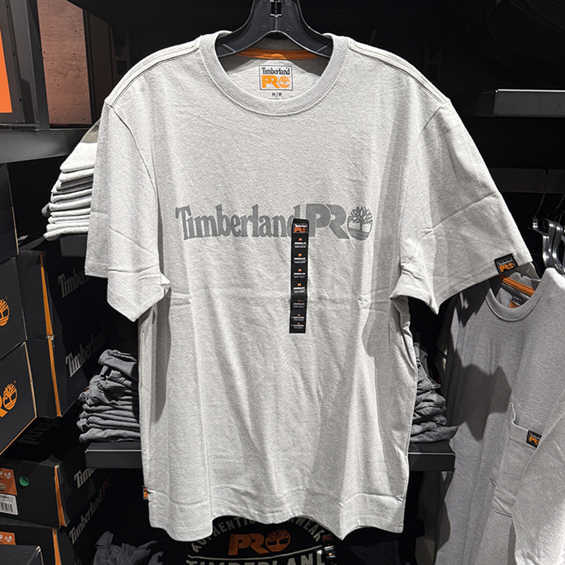 Timberland/添柏岚 PRO 男士夏季棉混纺印花透气休闲圆领短袖T恤