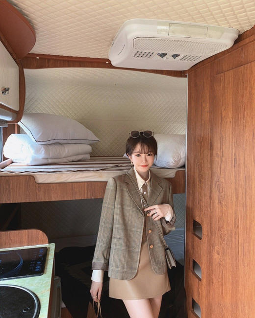 金蘑菇菇【 伦敦大道西装】高端黑标精纺羊毛英伦风格纹小西装 商品图6