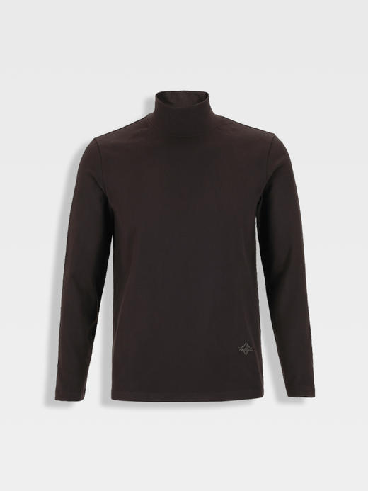 callisto雪茄棕弹力气质半高领T恤 商品图0