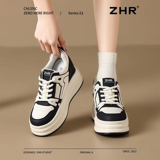 ZHR则则【增高8cm】厚底高帮休闲鞋女2025春季新款透气轻便运动鞋 商品图0