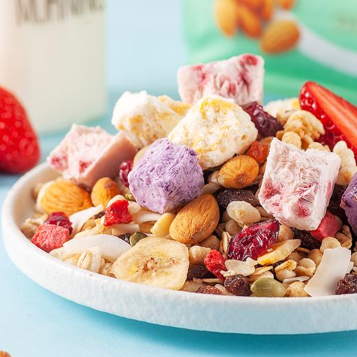 福事多 坚果水果燕麦片1000g/罐 酸奶果粒燕麦片500g/2罐 三分钟搞定营养早餐，懒人早餐轻松get；真材实料，精选优质好食材，高饱腹营养均衡； 商品图6