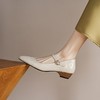 【预售5天】米白色浅口玛丽珍鞋女新款一字带粗跟方头法式绝美单鞋DS&1672 商品缩略图0